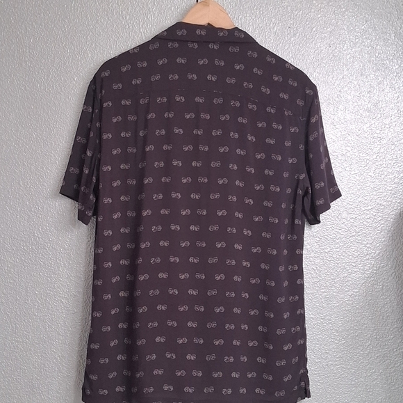 Allsaints Snake Eyes Slim Fit Black Button Up Shirt Size S - Picture 5 of 9